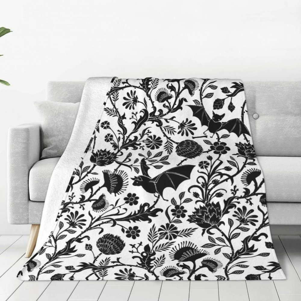Bat Stuff Throw Blanket Cozy Plush Warm Halloween Blankets